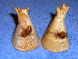 Tepee shakers glazed desert gold decorated